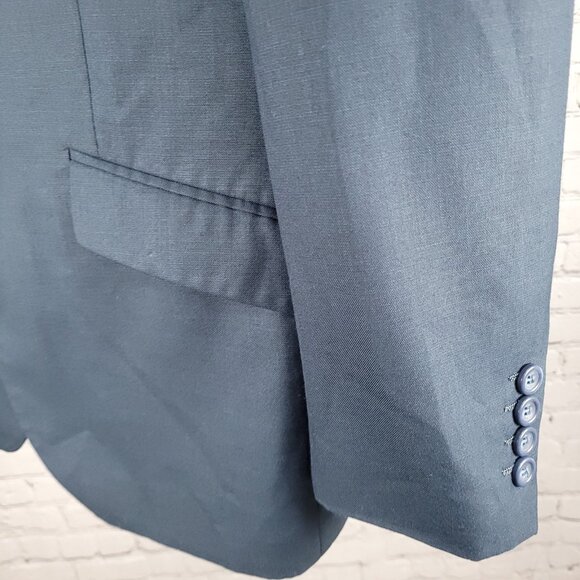 Figlio Lontano Navy 2 Button Single Vented Notch Blazer Sport Coat Size 40R - Picture 11 of 15
